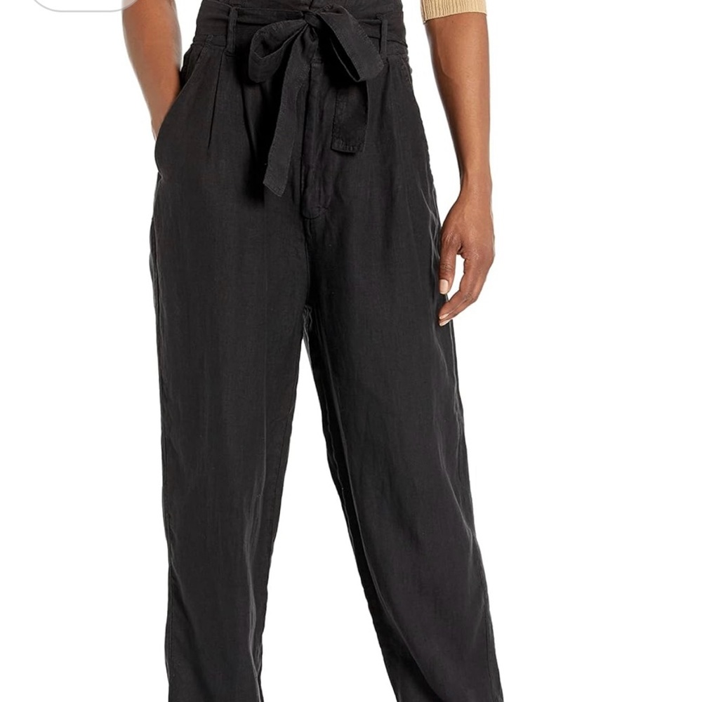 Joie Black Wide-Leg Tie-Front Pants